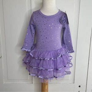 - 🔅2/$20🔅 Youngland Purple Tutu Long Sleeve Dress- Girls Size 3T